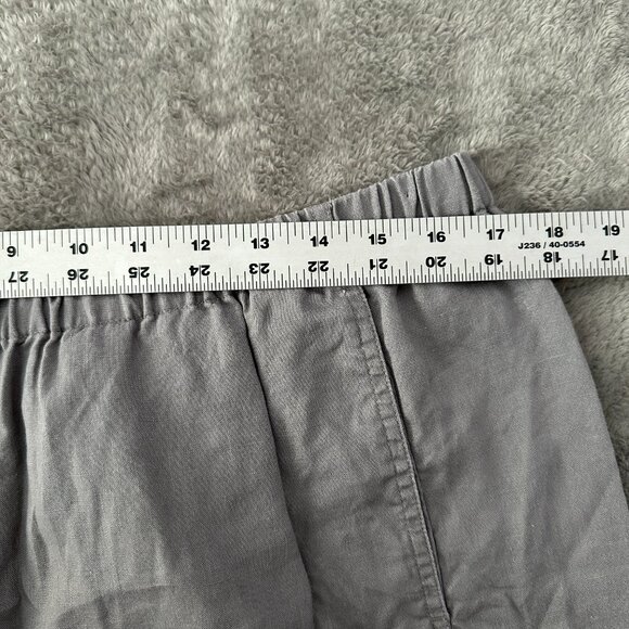 Eileen Fisher 100% Organic Linen Gray Pull On Pants Women's size LARGE - Picture 5 of 6